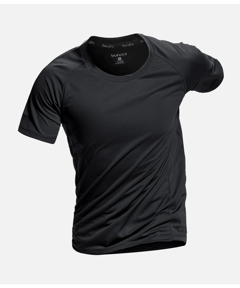 Men's Short Sleeve Ice Silk Thin Training Running Quick-Drying T-shirt