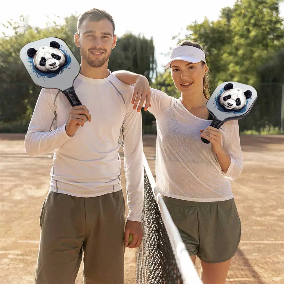 Pickleball Paddles Chinese pandas Carbon Fiber Surface Seat Pickleball Paddle Racket Honeycomb Core Gift Kit Indoor Outdoor