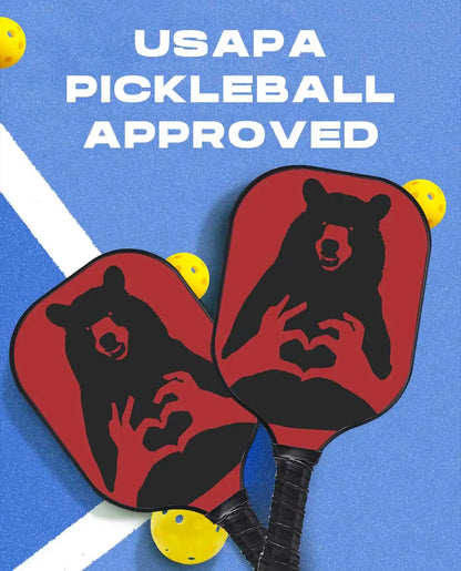 Pickleball Paddles Glass Fibre carbon black bear With 2 Pickleballs Kit Honeycomb Core Pickleball Paddle Racket Indoor Outdoor