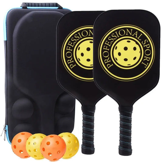 Fiberglass Surface Pickleball Paddles Portable with Carry Bag Pickleball Set 4 Balls Lightweight Pickleball Paddle Set Men