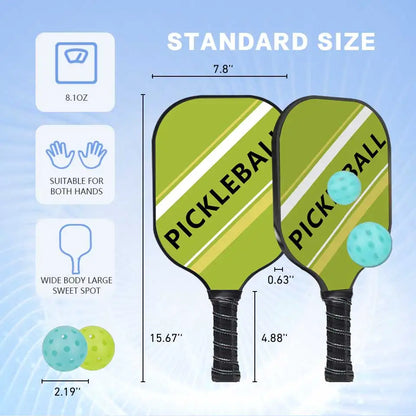 Pickleball Paddles Set Rackets Honeycomb Core 4 Balls Portable Racquet Cover Carrying Bag Gift Kit Indoor Outdoor