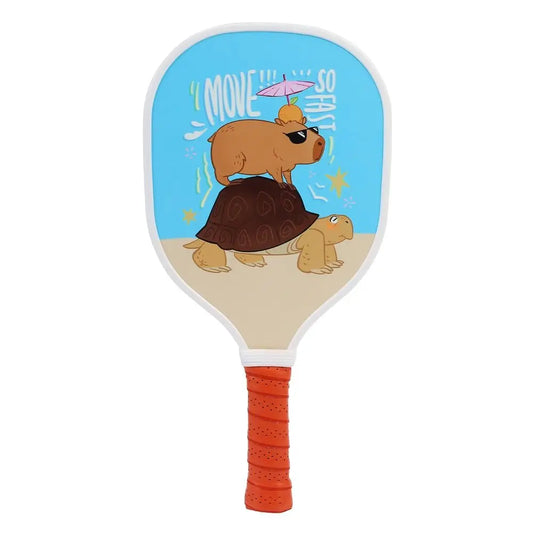 Wooden Pickleball Paddles Ribbed Handle Colorful Pickle Ball Racket Beginner Non-Slip Pickleball Training Equipment