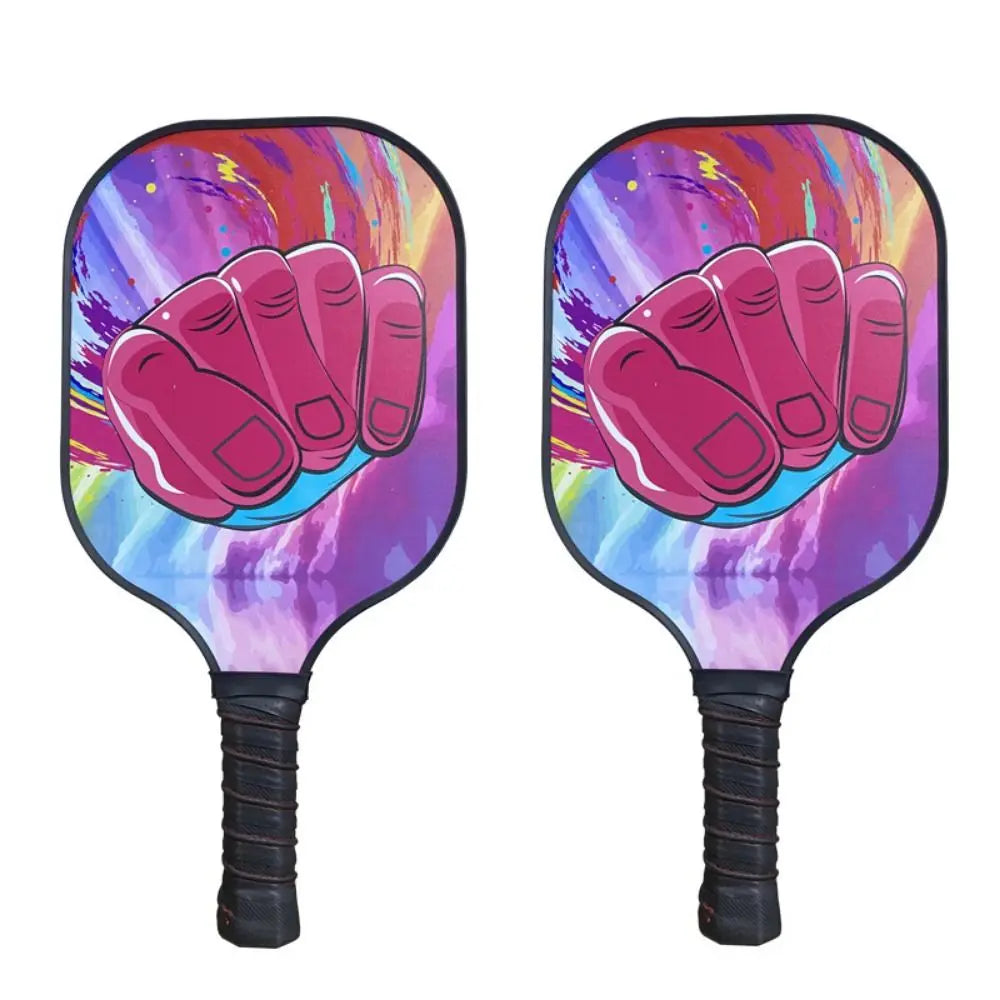 Fiberglass Surface Pickleball Paddle Set Portable Multi-Pattern Pickleball Balls Set with Carry Bag Lightweight