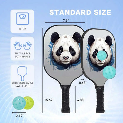 Pickleball Paddles Chinese pandas Carbon Fiber Surface Seat Pickleball Paddle Racket Honeycomb Core Gift Kit Indoor Outdoor