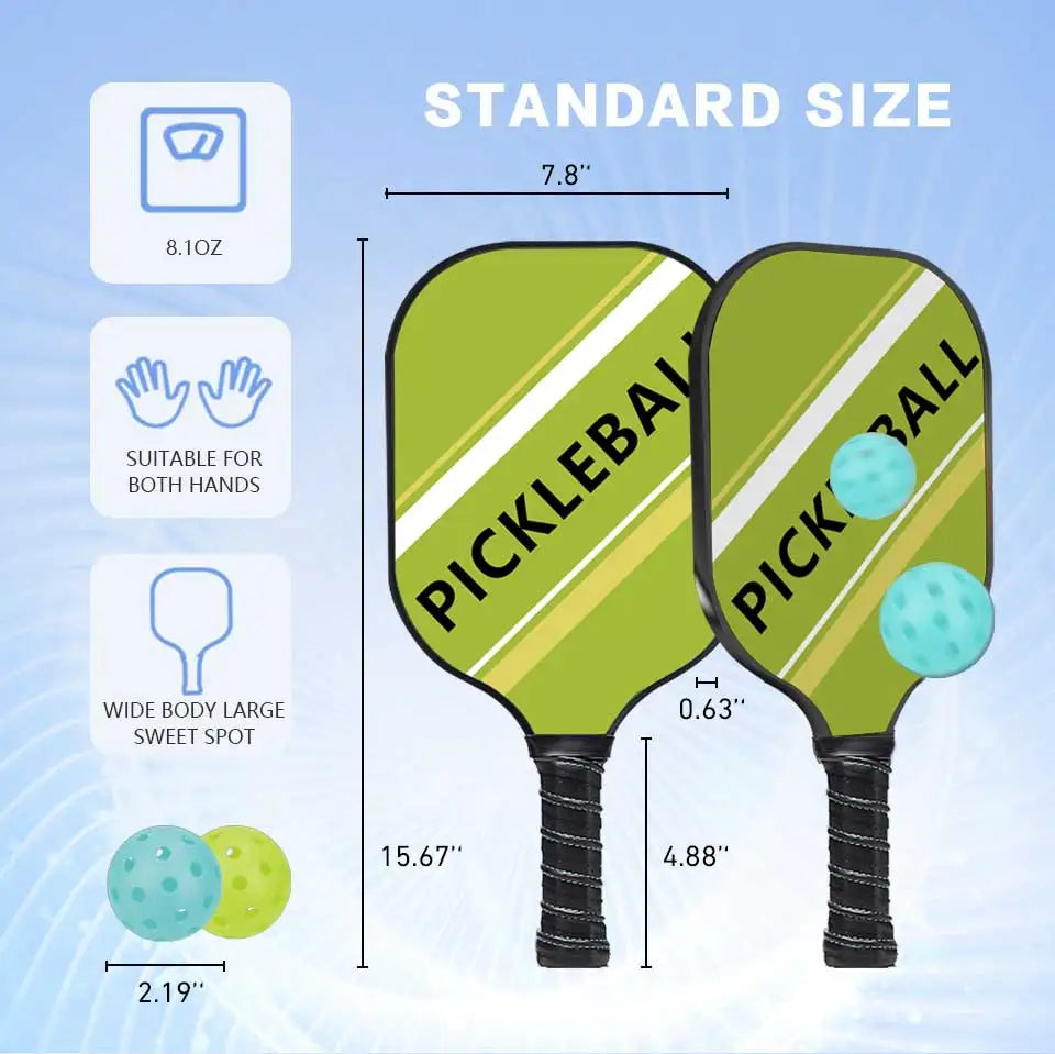 Pickleball Paddles Set Rackets Honeycomb Core 4 Balls Portable Racquet Cover Carrying Bag Gift Kit Indoor Outdoor