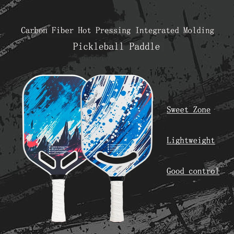 16mm Carbon Fiber Pickleball Paddle, Outdoor Beach Racket, Hollow Out Design, Hot pressed Integrated Paddle, PP Honeycomb Core