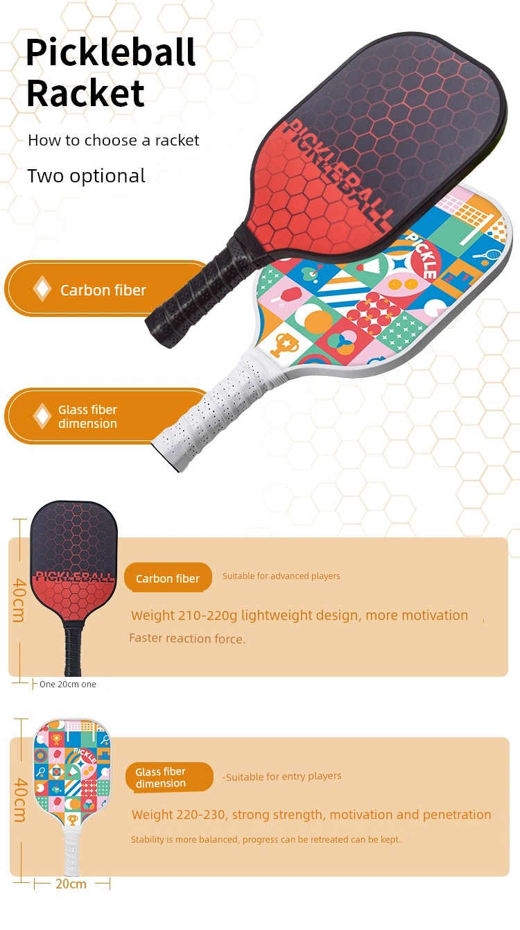 Custom Fiberglass Pickleball Paddle，Support different patterns on the front and back